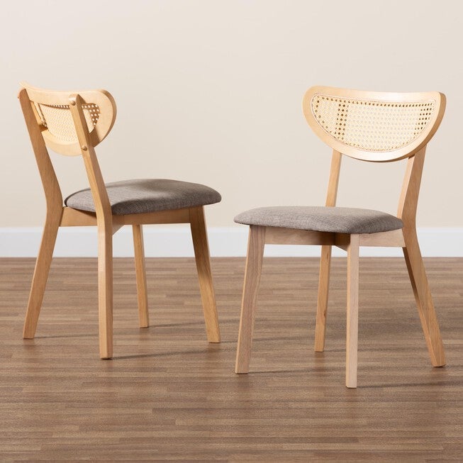 Dannell Mid-Century Modern Cream Fabric And Black Finished Wood Dining Chair, , alternate image number 13