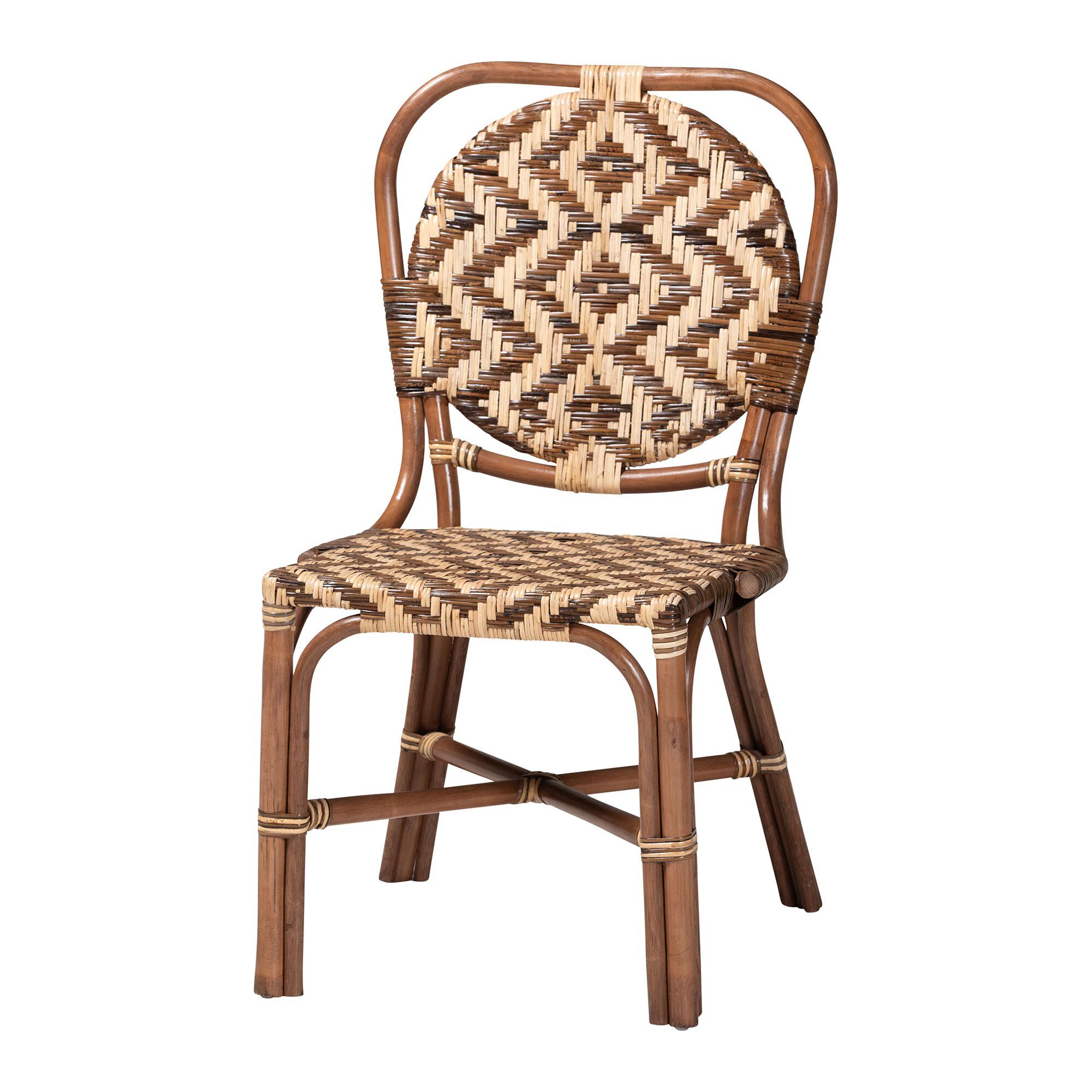 Mariano Natural Rattan Dining Chair, BROWN, alternate image number 1