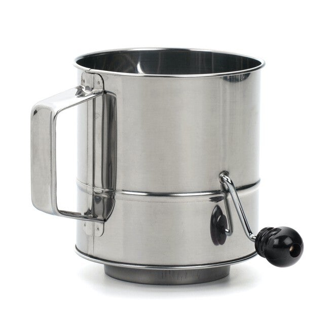 Crank Style Stainless Steel 3 Cup Flour Sifter, GRAY, hi-res image number null