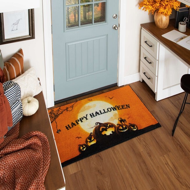 Pumpkin Sunset Orange Kitchen Rug, , alternate image number 6