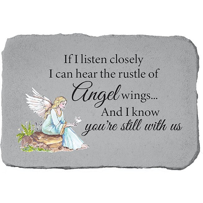 If I Listen Closely Angel Garden Memorial Accent Stone, GREY, hi-res image number null