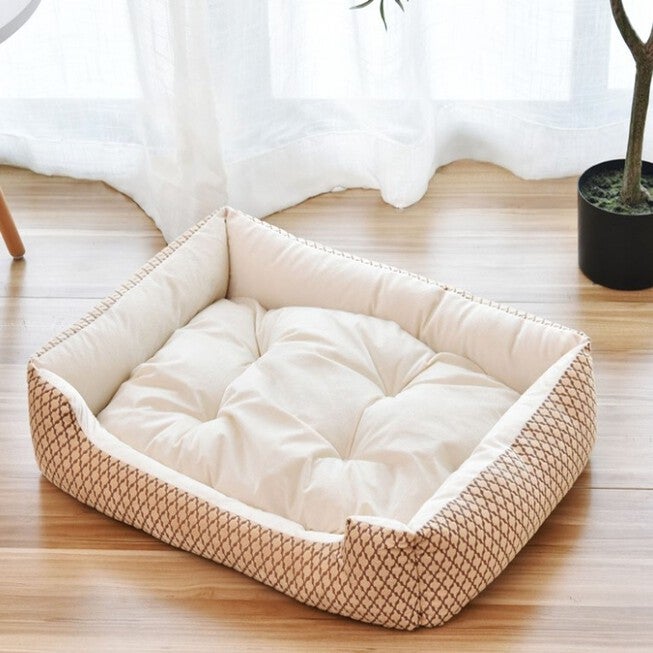 Cuddle Dog Bed (Tan/Brown), BROWN, hi-res image number null