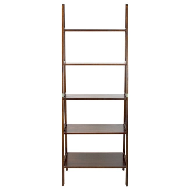 5-Shelf Ladder Bookcase-Warm Brown, , alternate image number null