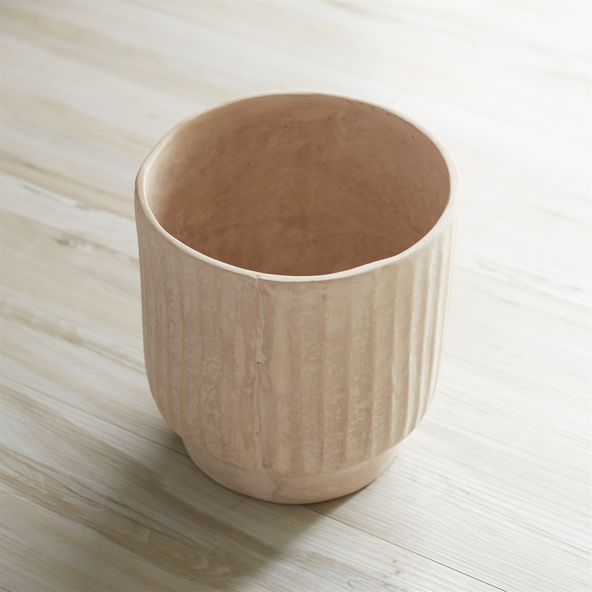 Recycled Paper Chalk Vase 7.5 inchesH, BEIGE, alternate image number 1