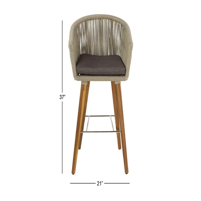 Grey Wood Modern Bar Stool, , alternate image number 9