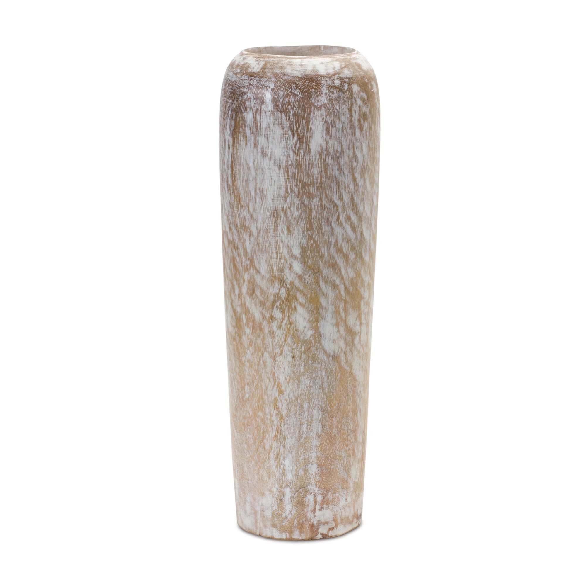 Vase 18.25 inchesH Wood, WHITE/BROWN, hi-res image number 0