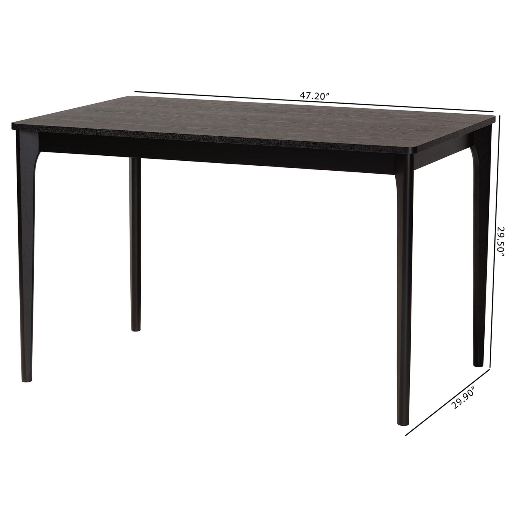 Sherwin Mid-Century Modern Black Finished Wood Dining Table, , alternate image number 24