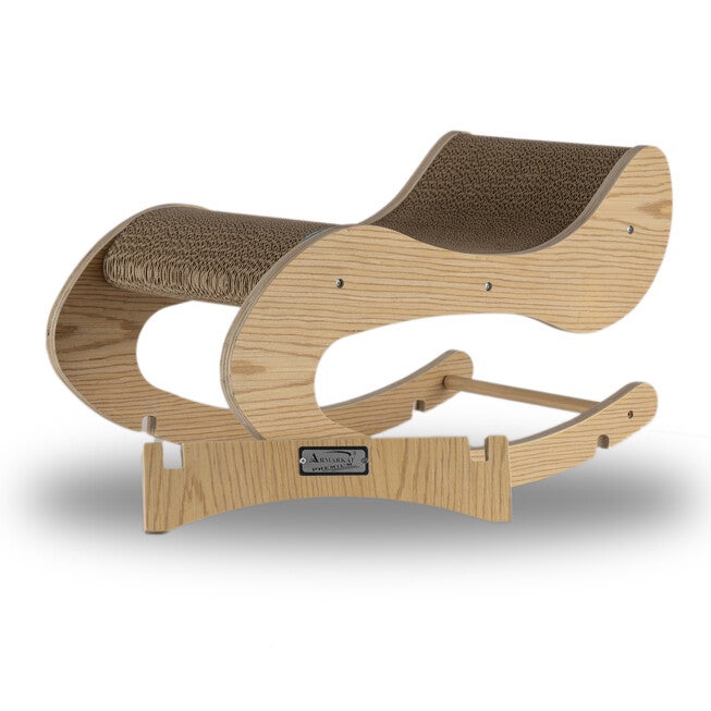 Armarkat Real Wood Medium Wooden Cat Rocking Chair, Detachable Cat Swing Chair S1302 Cat Chair, BEIGE, hi-res image number 0