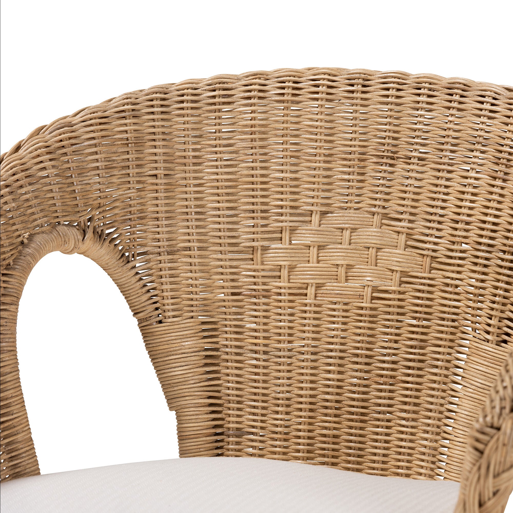 Abbey Modern Bohemian Natural Brown Antique Rattan Dining Chair, BROWN, alternate image number 5