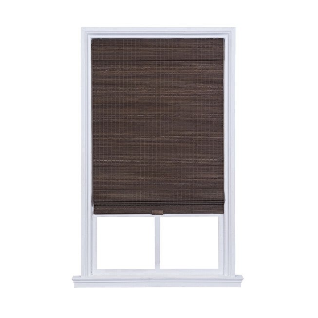 Cordless OPP Bamboo Roman Shade, BROWN, hi-res image number null