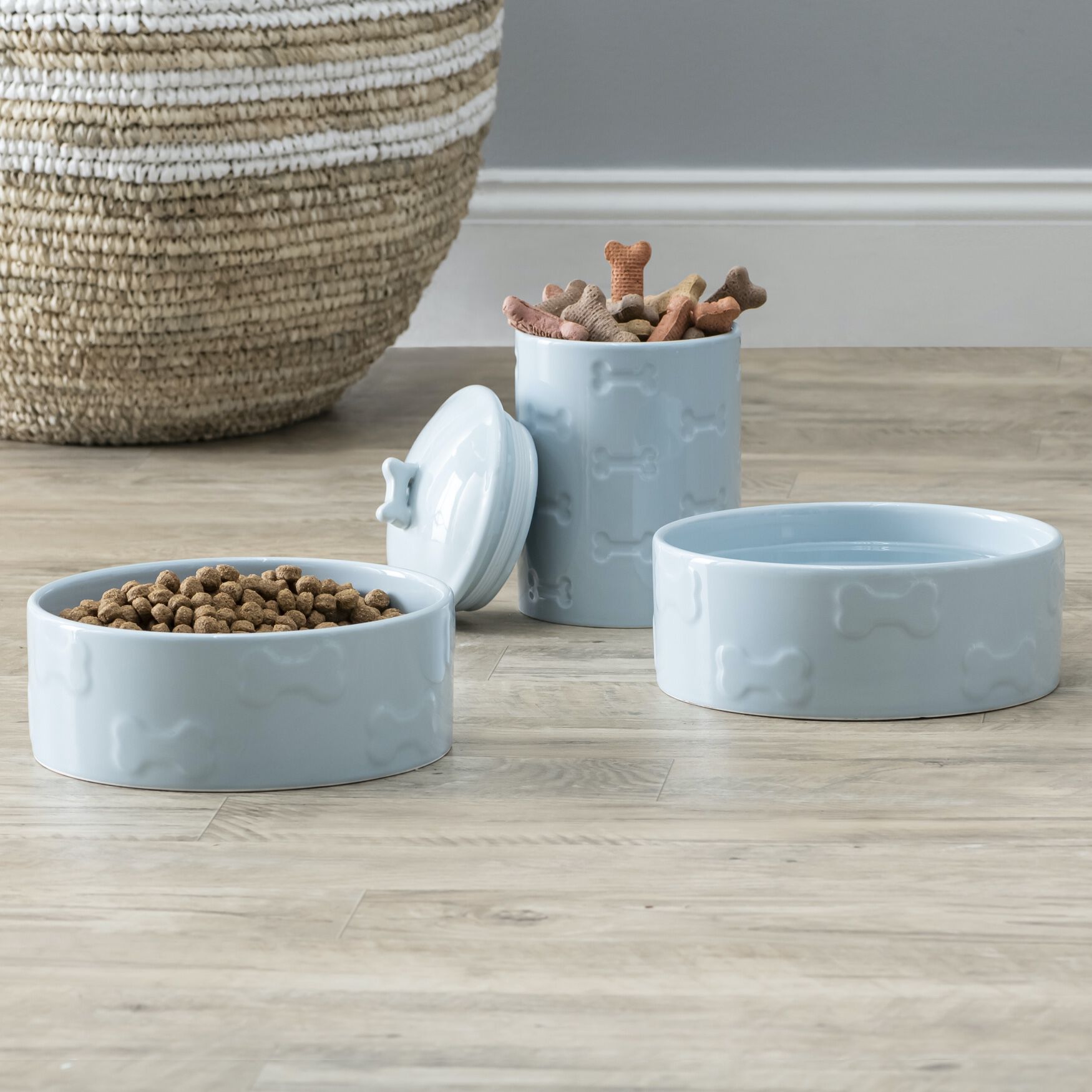 3 Piece Set Treat Jar And Pet Bowls Pet, , alternate image number 2