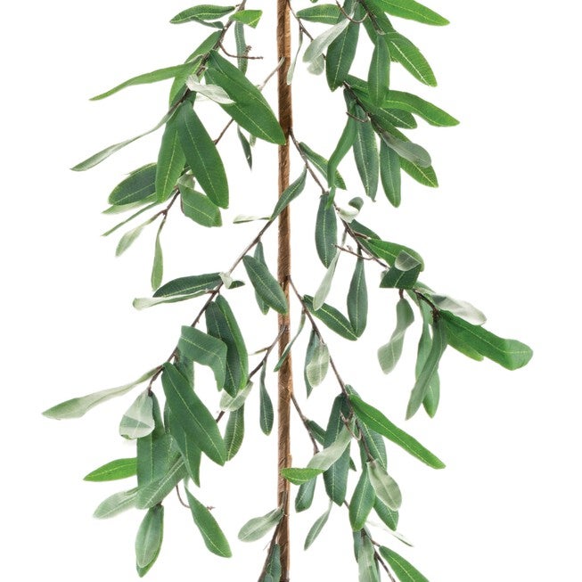 Olive Leaf Foliage Garland 5.5'L, GREEN/BROWN, alternate image number null