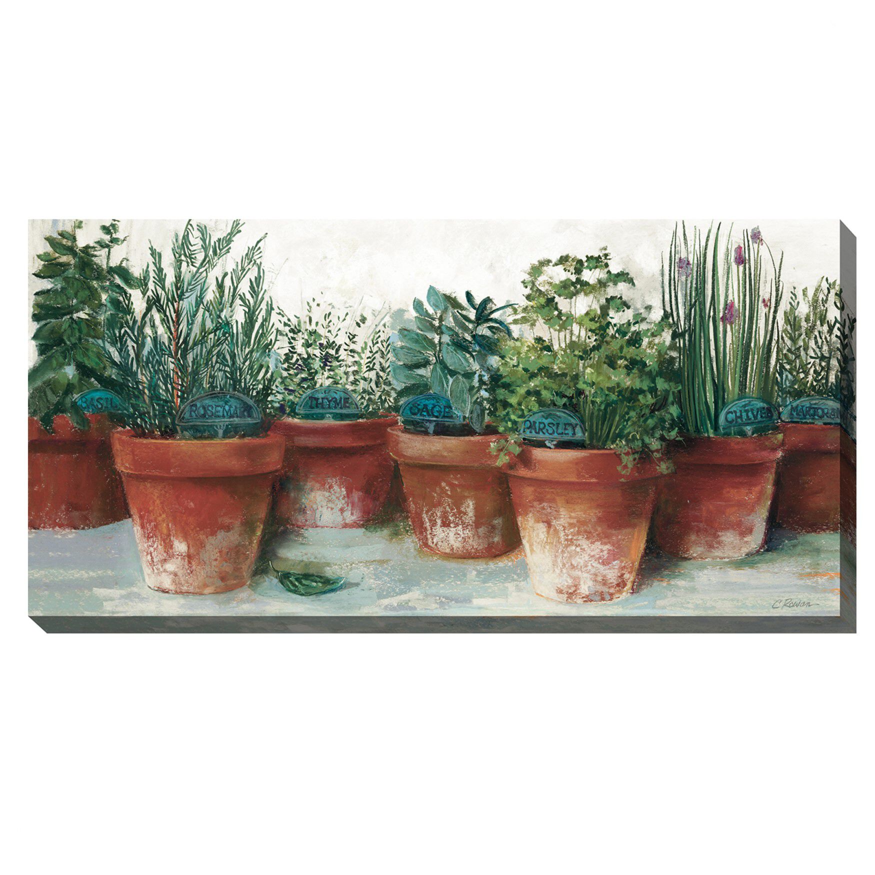 KITCHEN HERBS OUTDOOR ART 48X24, MULTI, hi-res image number 0
