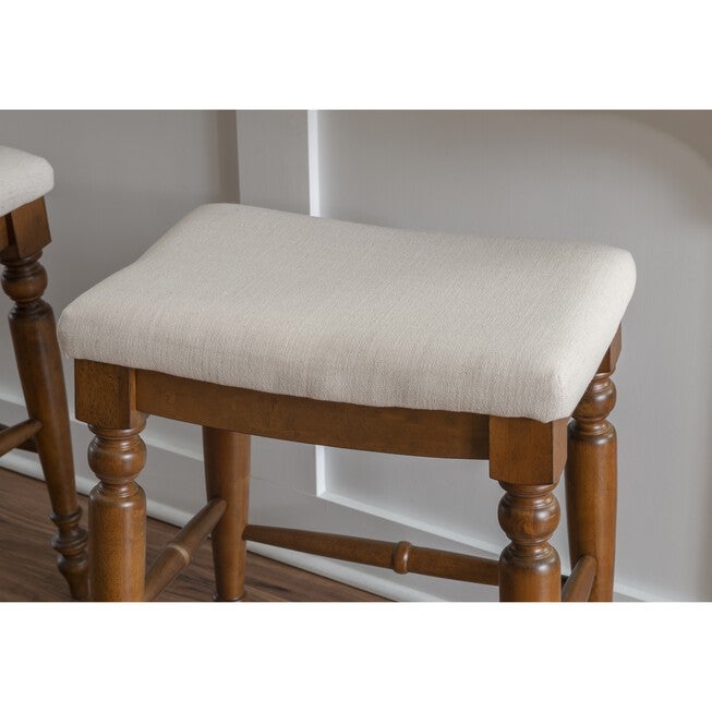 Marino Antique Walnut Counter Stool Backless Stools, , alternate image number 5