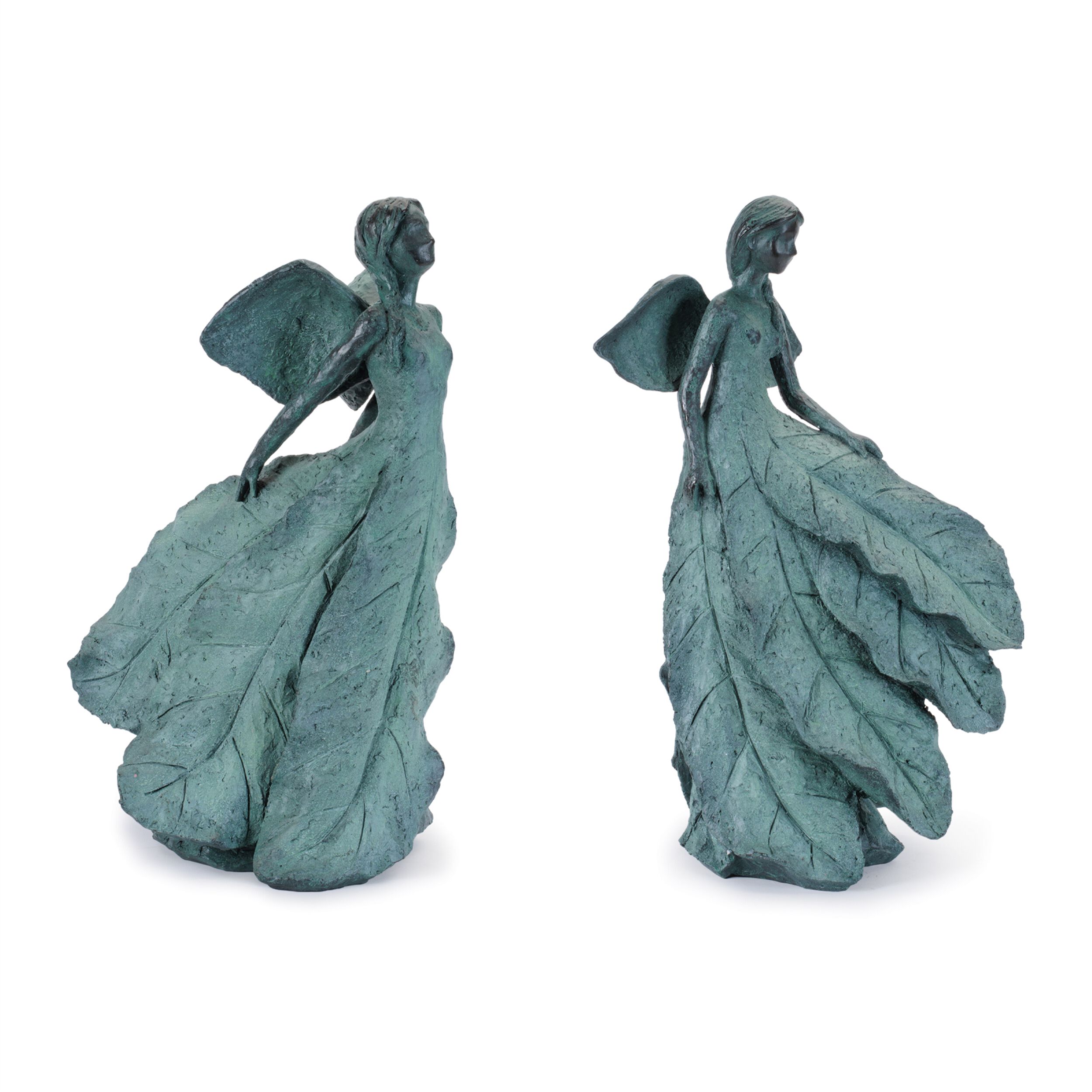 Stone Garden Fairy Statue Set of 2, GRAY BLUE, hi-res image number 0