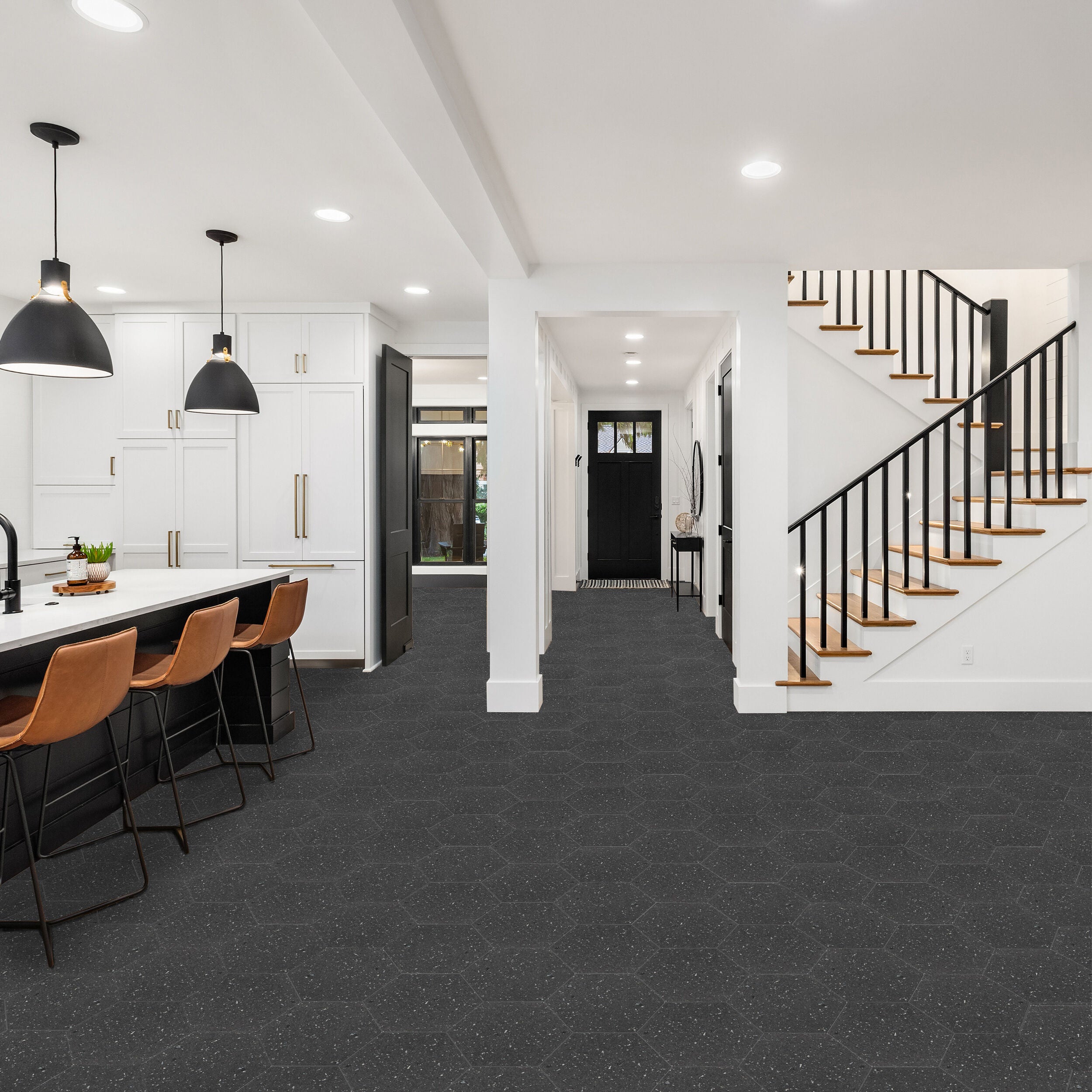 Floor Galore 9x10.4 Self Adhesive Hexagon Vinyl Floor Tile - 20 Tiles/10 sq.ft, GALAXY, alternate image number 1