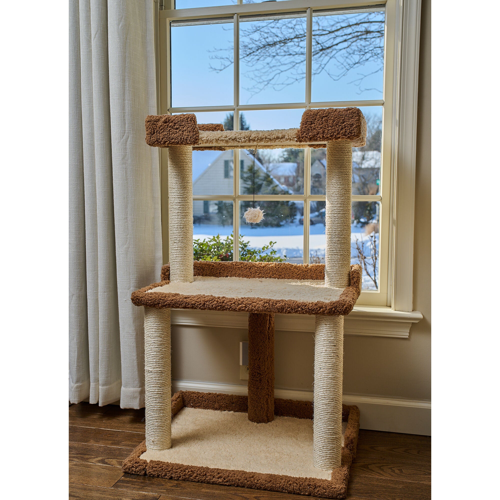 Armarkat Cat Tree for Large Cats: 41 inches Real Wood Tower with Scratching Posts And Perches, COFFEE BROWN, hi-res image number 0