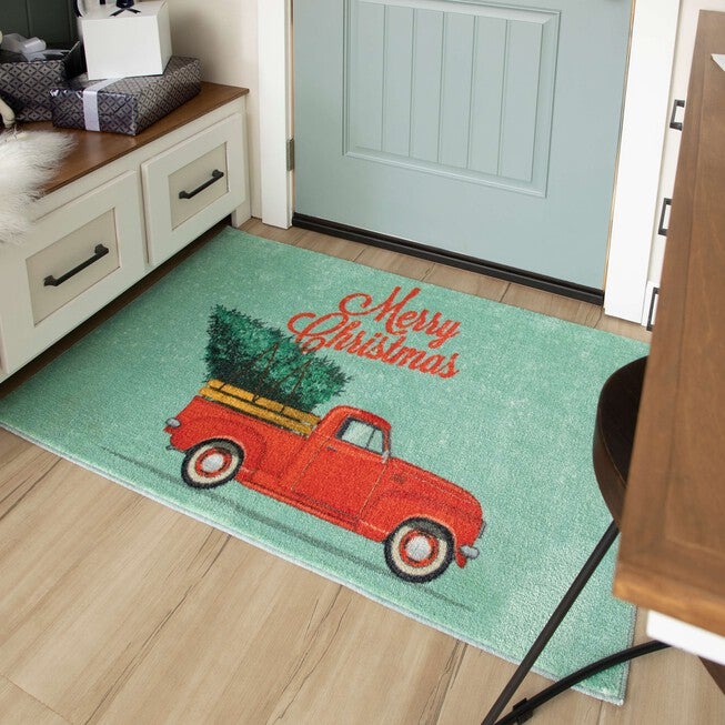 Merry Christmas Truck Kitchen Rug, , alternate image number 7