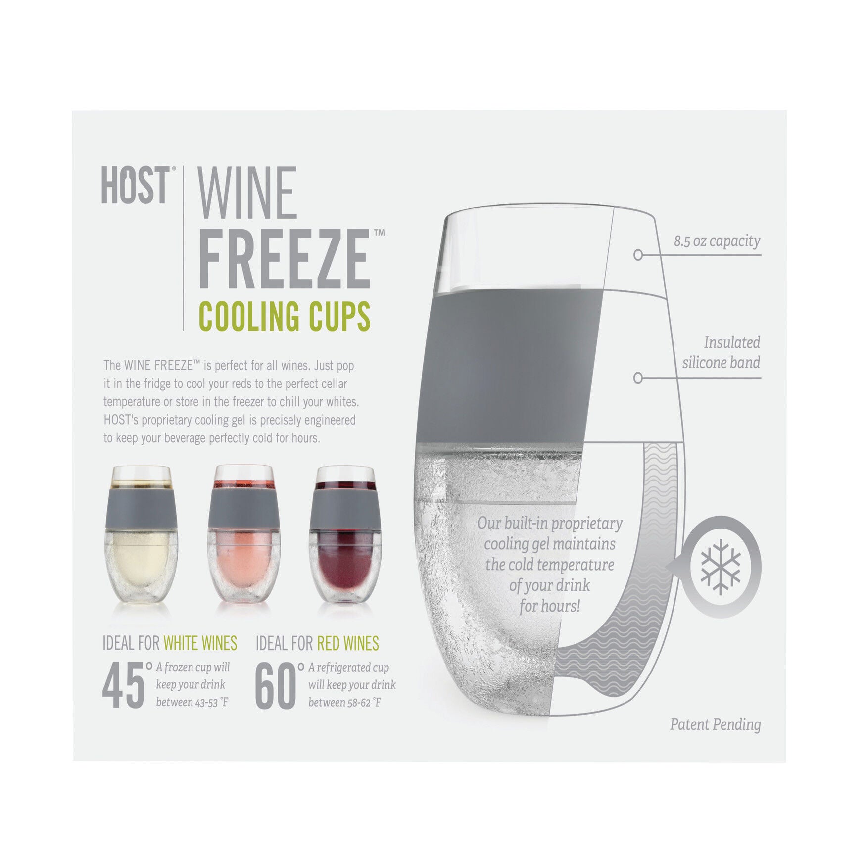 Wine Freeze Cooling Cups (Set Of 2) By, , alternate image number 9