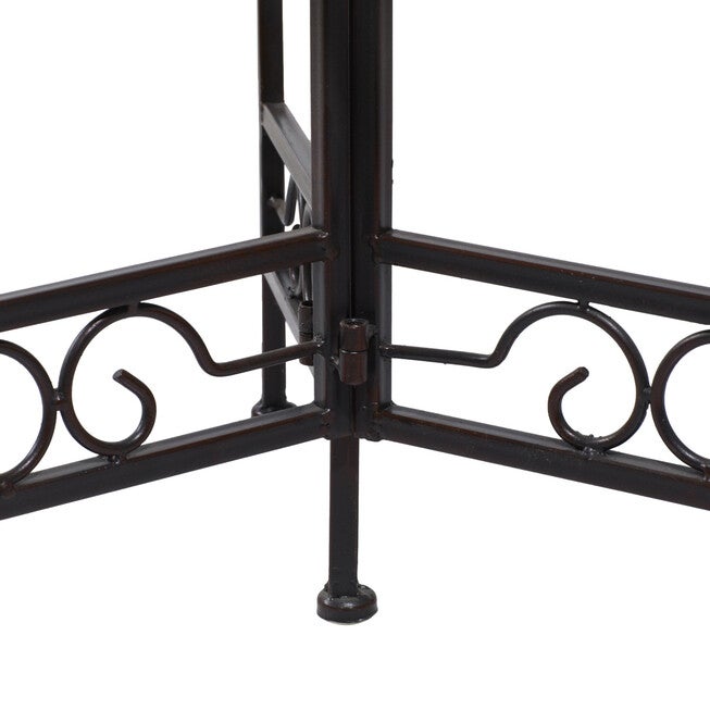 Set Of 3 Brown Metal Traditional Plantstand, , alternate image number null
