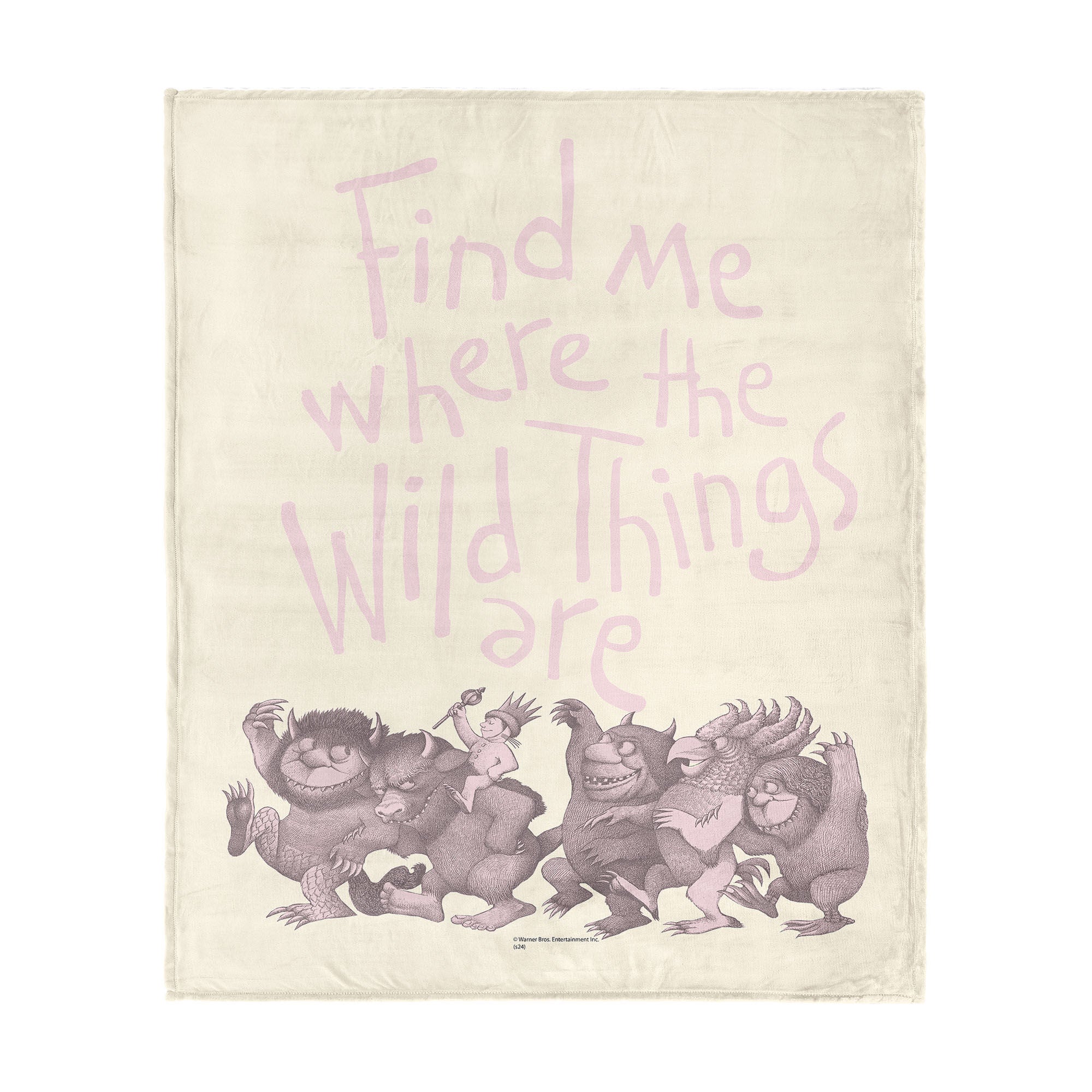Warner Bros. Where the Wild Things Are Find Me Pink Silk Touch Throw Blanket 50x60 Inches, WILD THINGS, hi-res image number 0
