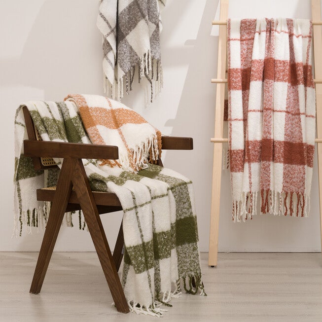 Plaid Mohair Throw, , alternate image number 5