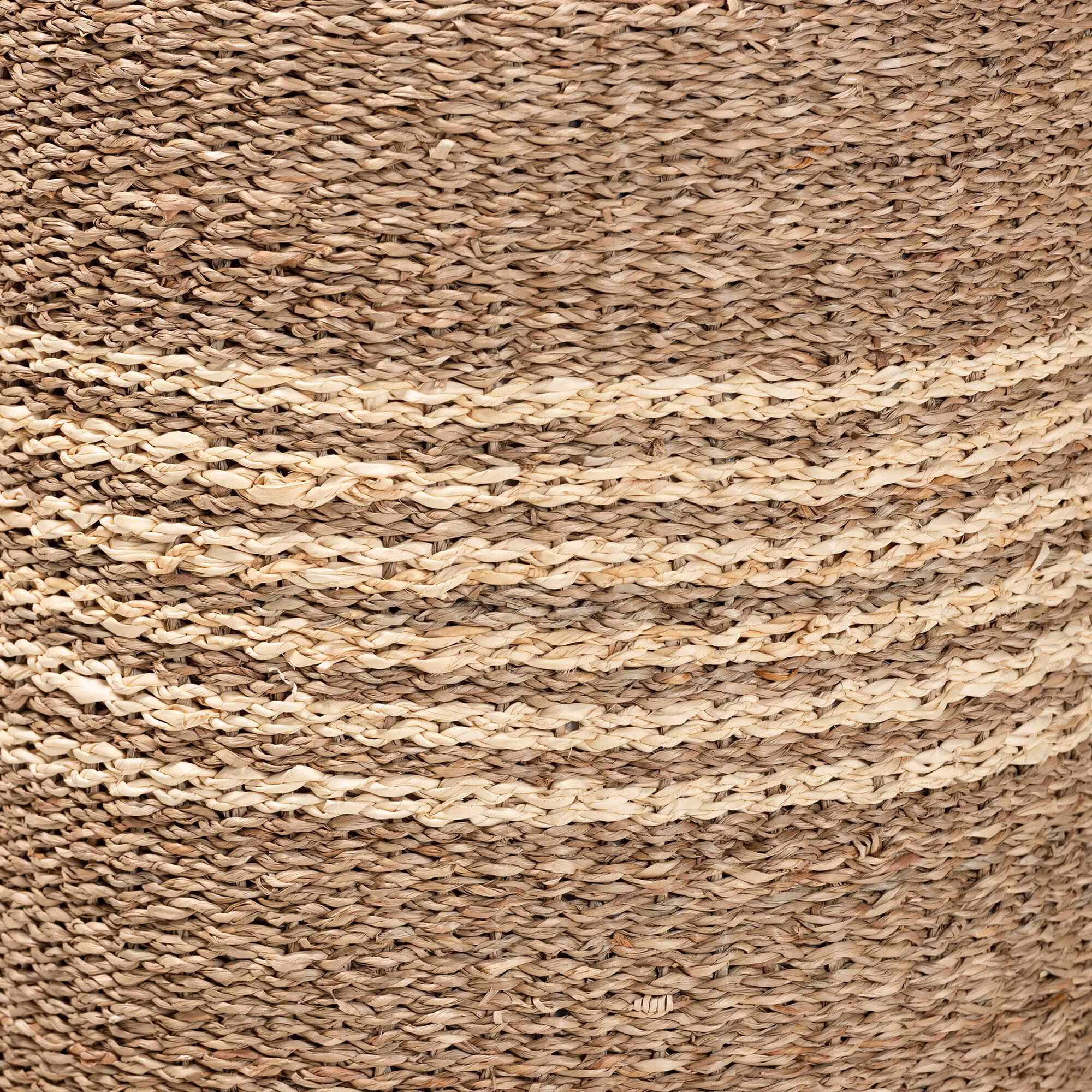 Wickham Modern Bohemian Natural Brown Seagrass Ottoman Footstool, NATURAL BROWN, alternate image number 3