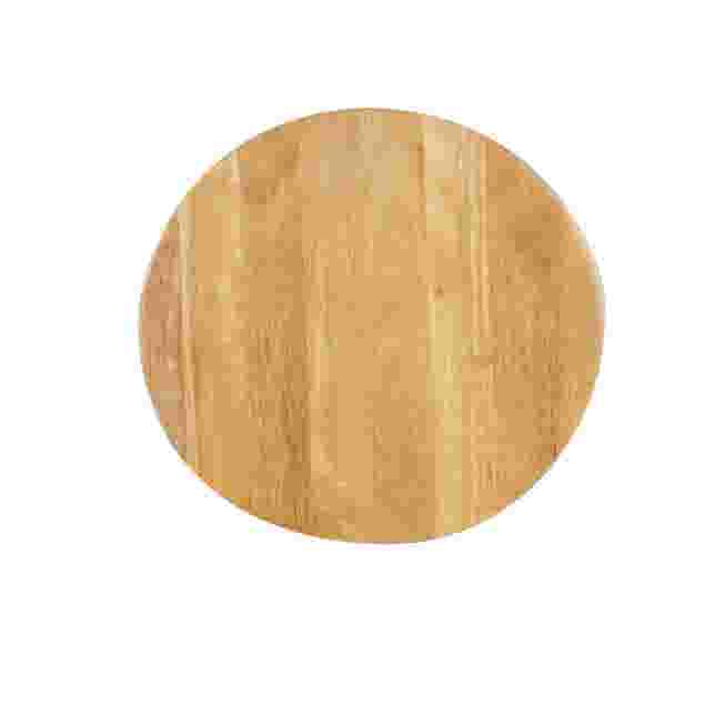 Close-up of natural wood round seat surface