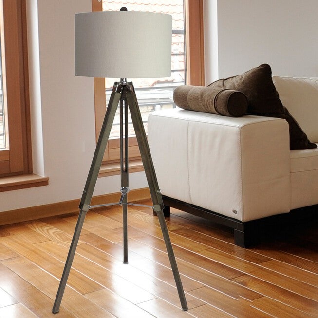 Weatherd Grey Wood & Metal 60 inches Floor Lamp, , on-hover image number null