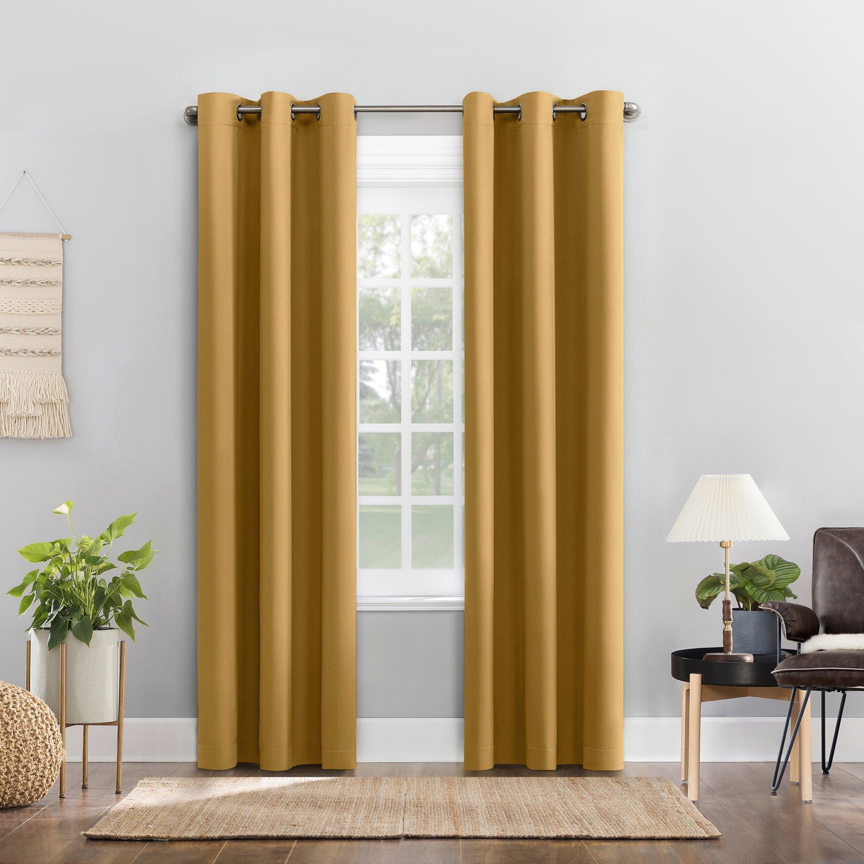 Sun Zero&trade; Blackout Greenwich Grommet Panel, GOLD, hi-res image number 0