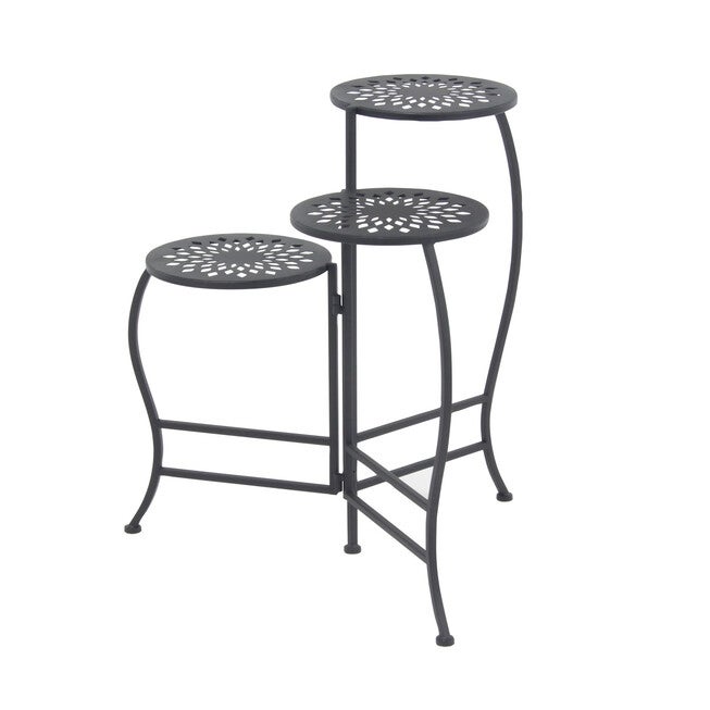 3-Tier Black Metal Traditional Plant Stand, , alternate image number 2