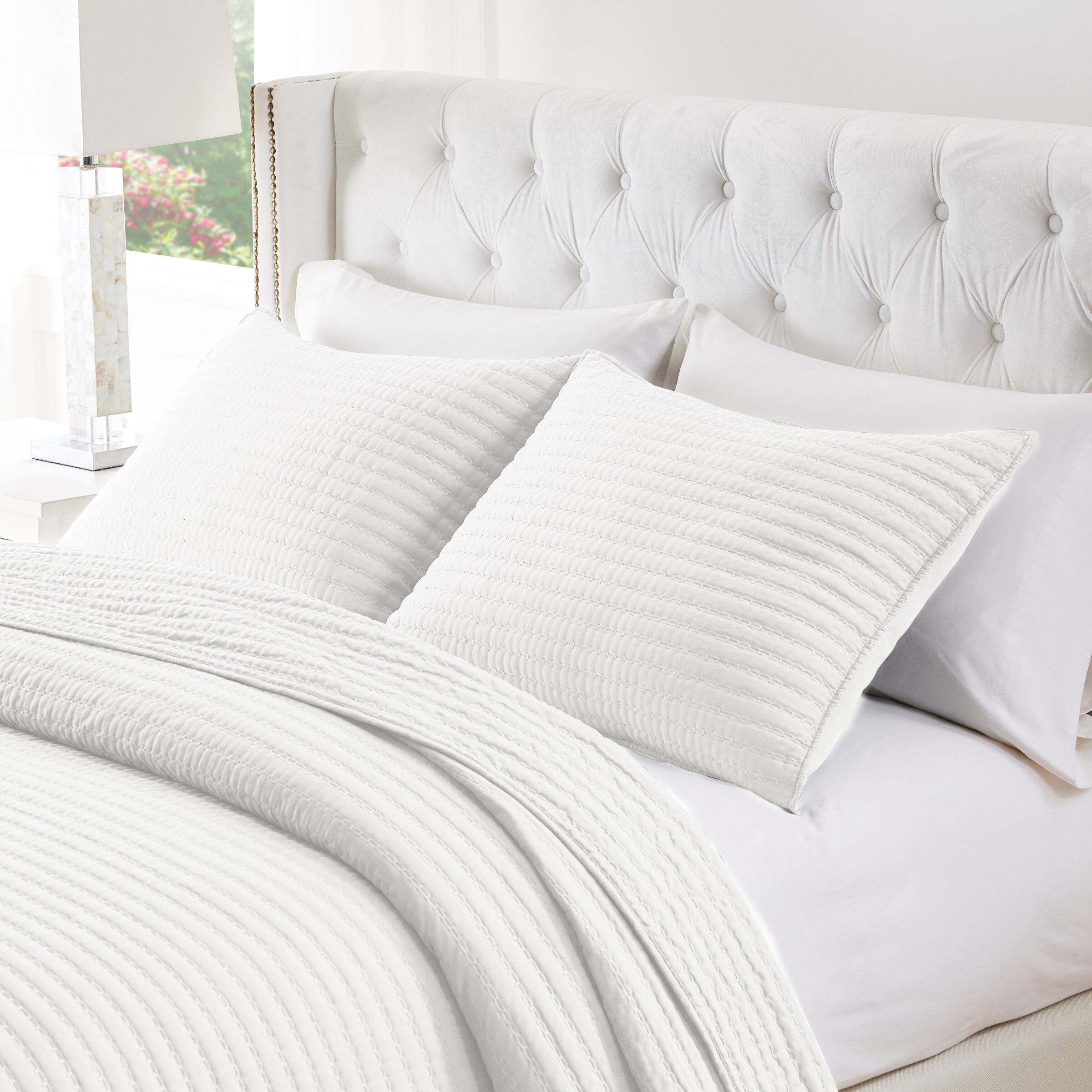 Greenland Home Fashions Vineyard Finely Stitched Quilt Set, WHITE, alternate image number 3