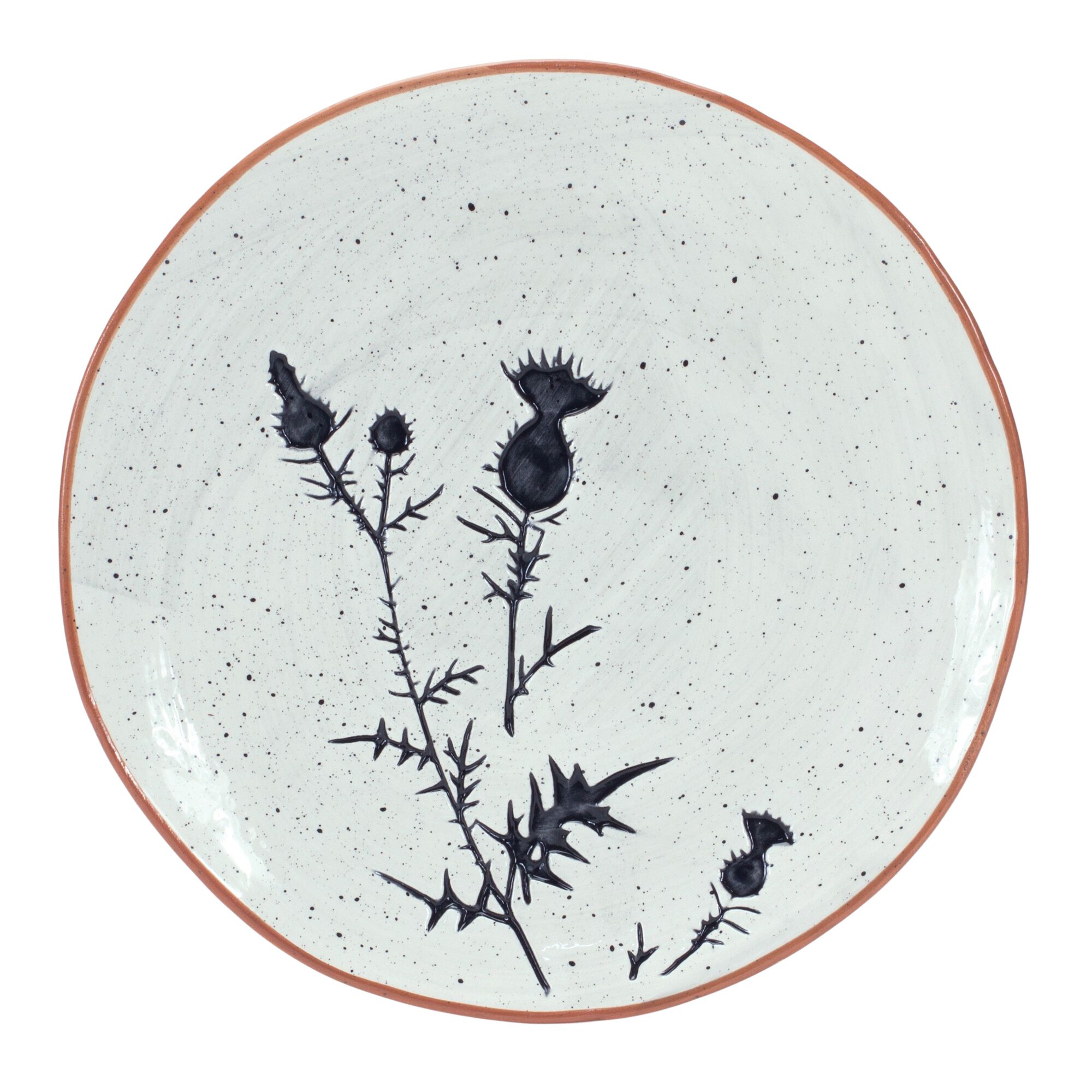 Plate (Set of 4) 8 inchesD Ceramic, BLACK/WHITE, alternate image number 1