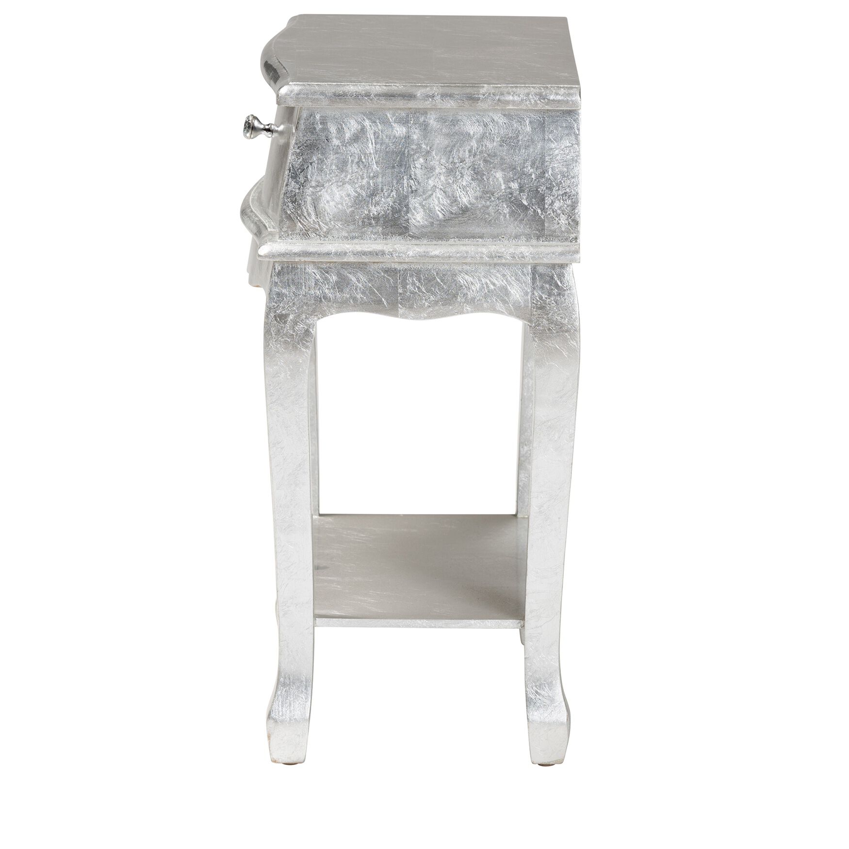 Harriet Classic And Traditional Silver Finished Wood 1-Drawer Nightstand, , alternate image number 3