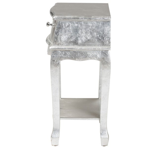 Harriet Classic And Traditional Silver Finished Wood 1-Drawer Nightstand, , alternate image number 3