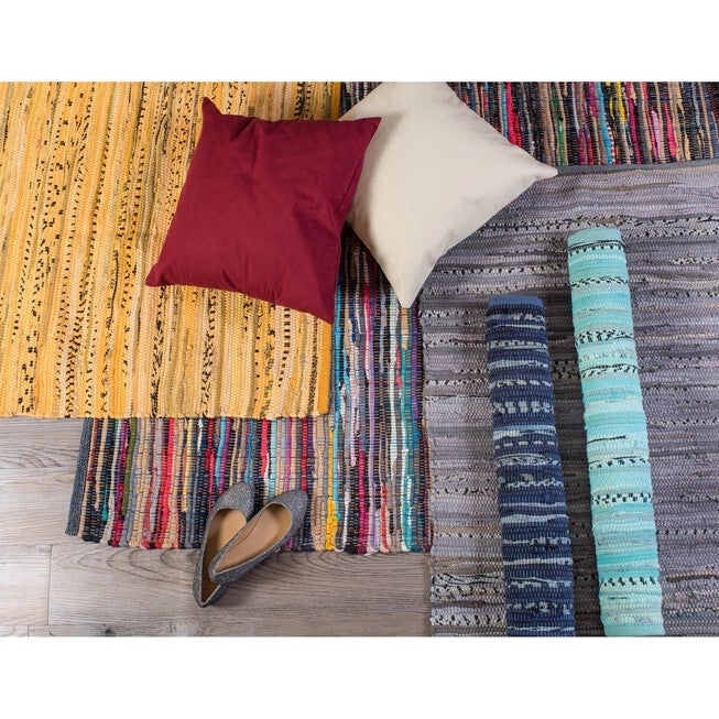 Multi Nautical Blue Rag Rug 50X80Cm, , alternate image number null