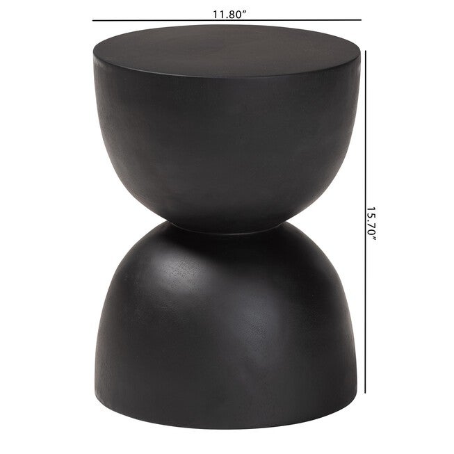 Nomiki Solid Suar Wood Side Table, BLACK, alternate image number 6