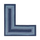 Alpine Braid Collection Reversible Indoor Area in Vibrant Colors, 24"" x 68"" x 68"" L-Shape , NAVY STRIPE, hi-res image number null