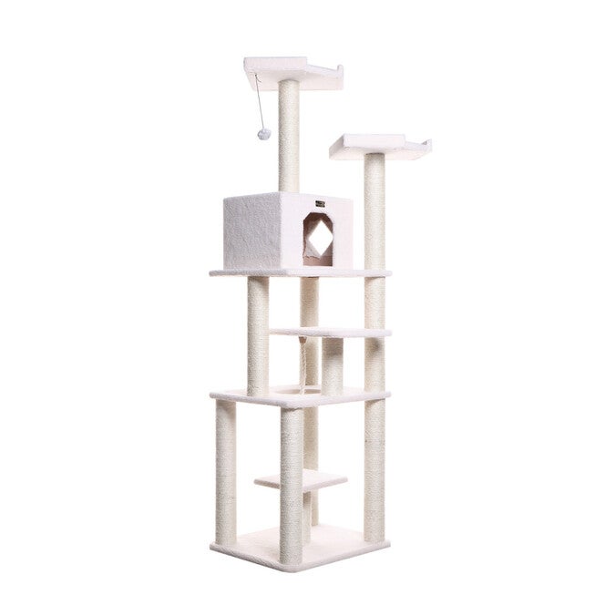 Classic Real Wood 78 inches Cat Tree Six Levels With Playhouse, Rope Swing, , alternate image number 3