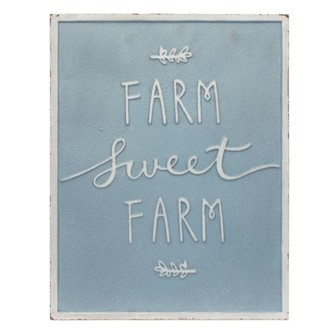 Farm Sign (Set of 2) 14 inchesL x 18 inchesH Metal, BLUE/WHITE, alternate image number 1