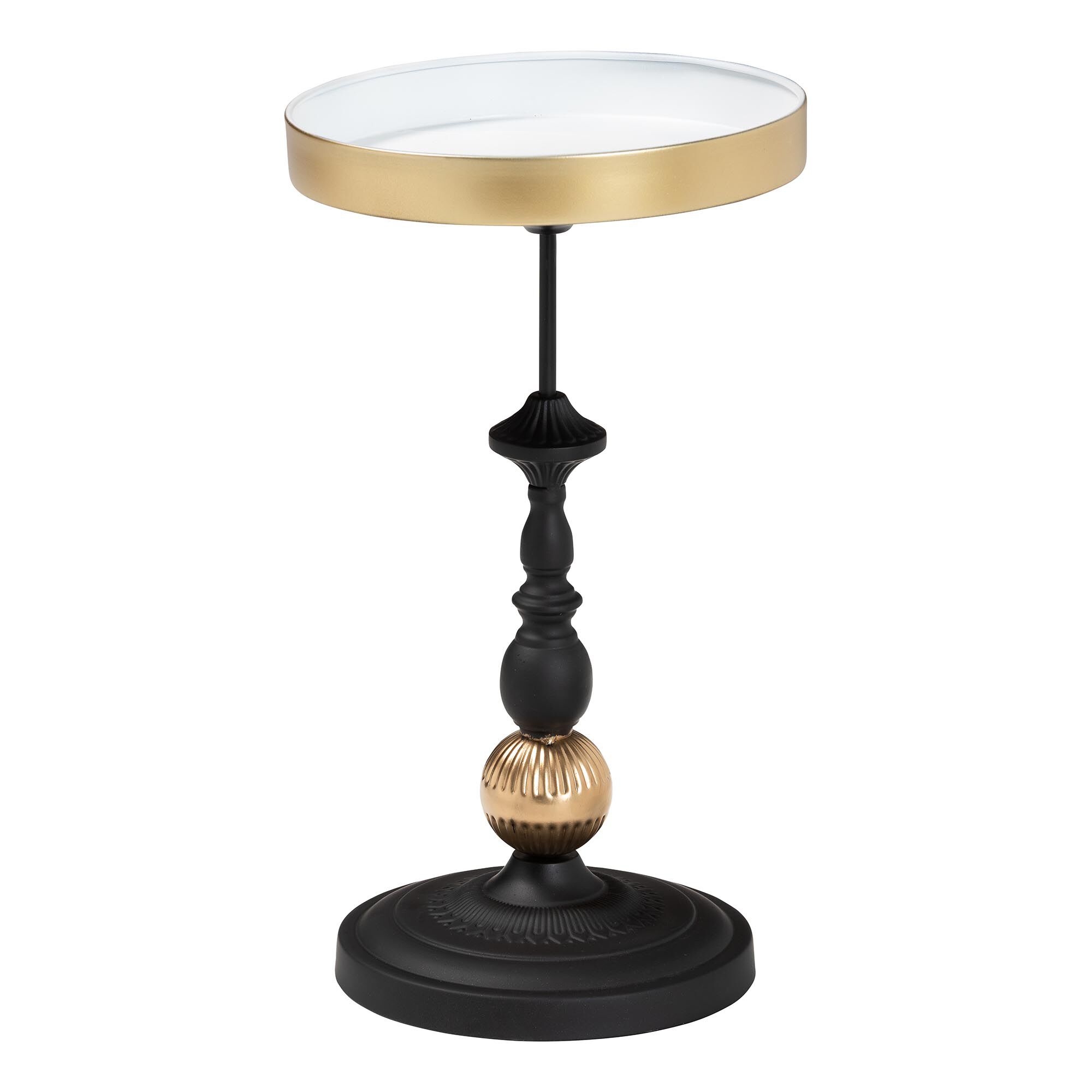 Javion Modern Glam Round Accent Side Table, BLACK, alternate image number 1