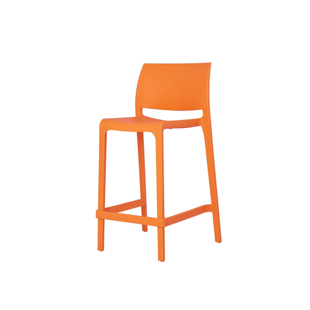 SET OF 2 SENSILLA OUTDOOR STACKABLE COUNTER STOOLS, ORANGE, hi-res image number 0