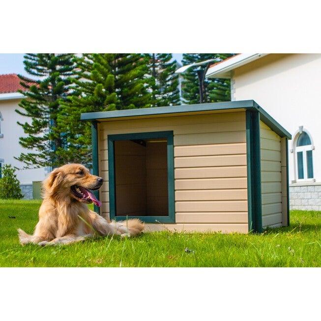 Rustic Lodge Pet Dog House, MAPLE, hi-res image number 0