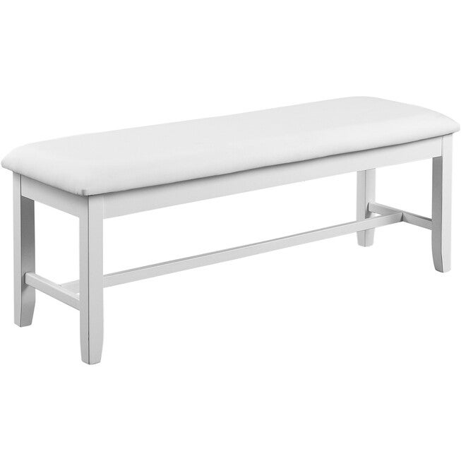 Kendal Dining Bench, White, WHITE, alternate image number 2