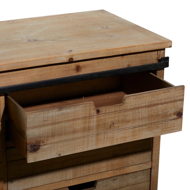 Brown Chinese fir Wood Rustic Cabinet, 32x44x19, , alternate image number 10