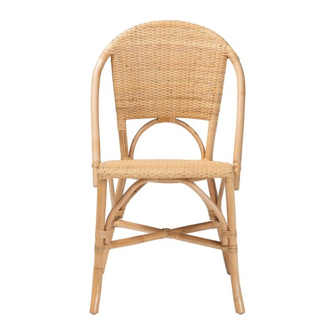 bali & pari Jaylyn Bohemian Natural Rattan Dining Chair, NATURAL, alternate image number 2