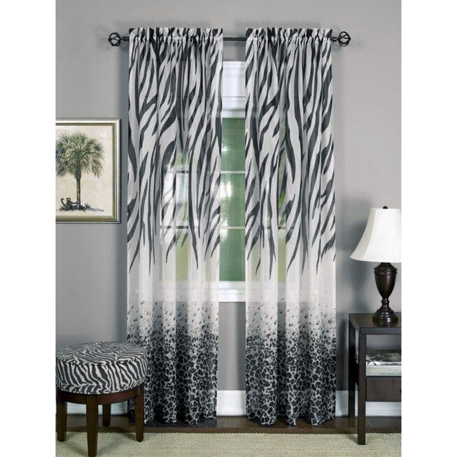 Kenya Window Curtain Panel, BLACK MULTI, hi-res image number 0