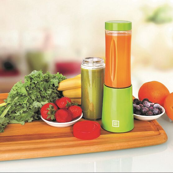 Euro Cuisine Portable Blender for Shakes and Smoothies - 150W Mini Mixx Personal Blender with 2-10oz Tritan Bottles - Small Smoothie Maker for Travel - BPA Free, GREEN, hi-res image number null