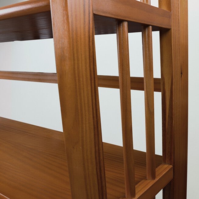 3-Shelf Folding Stackable Bookcase 27.5 inches Wide - Chestnut, , alternate image number null