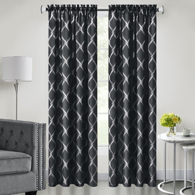 Bombay Double Layered Rod Pocket Window Curtain Panel, , on-hover image number 1